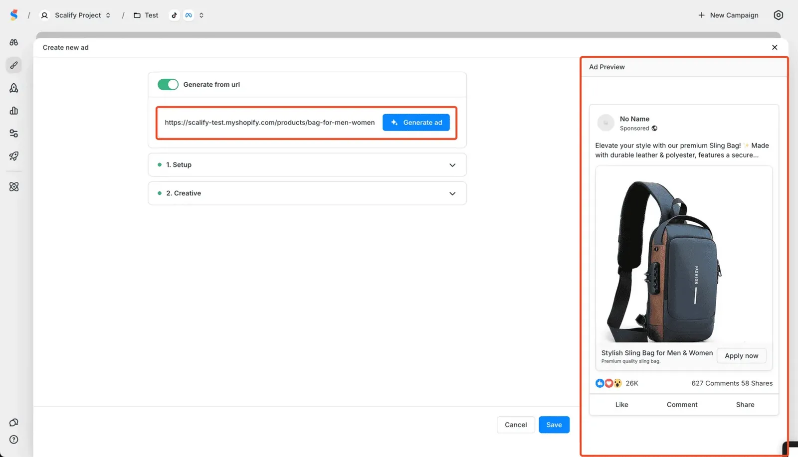 Ad Generated from URL