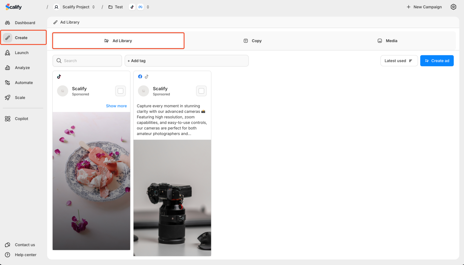Scalify Create Section