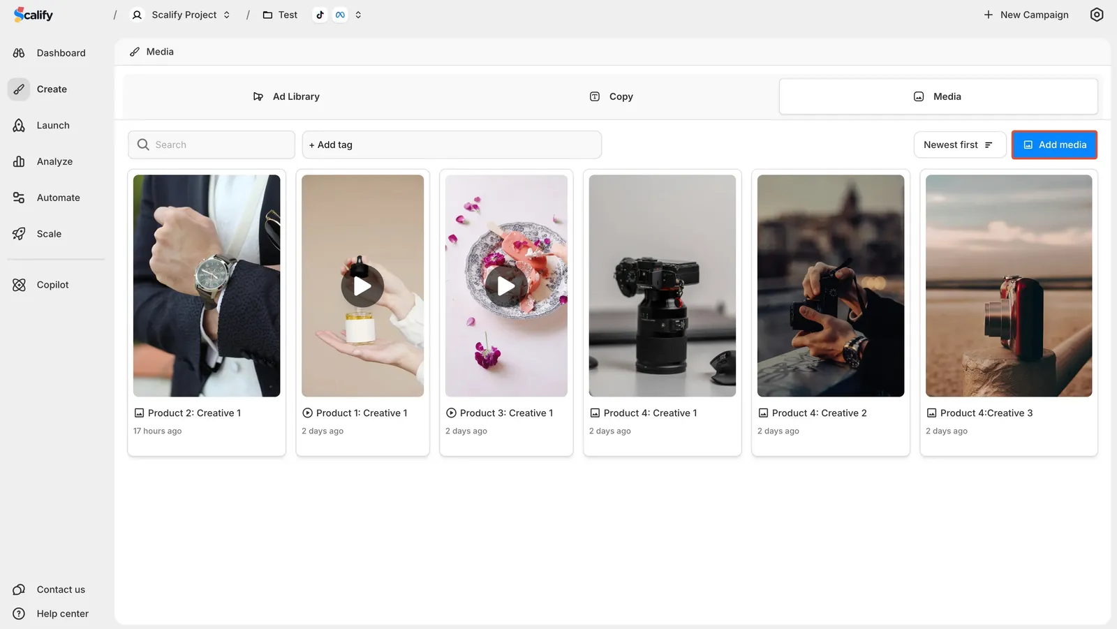 Add Media Button in Media Tab