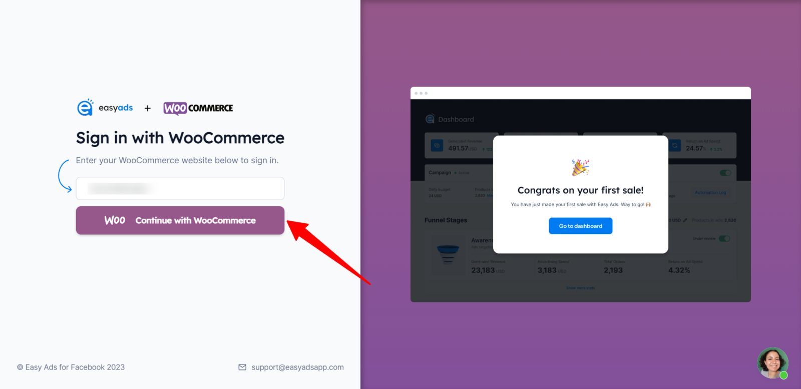 Continue with WooCommerce