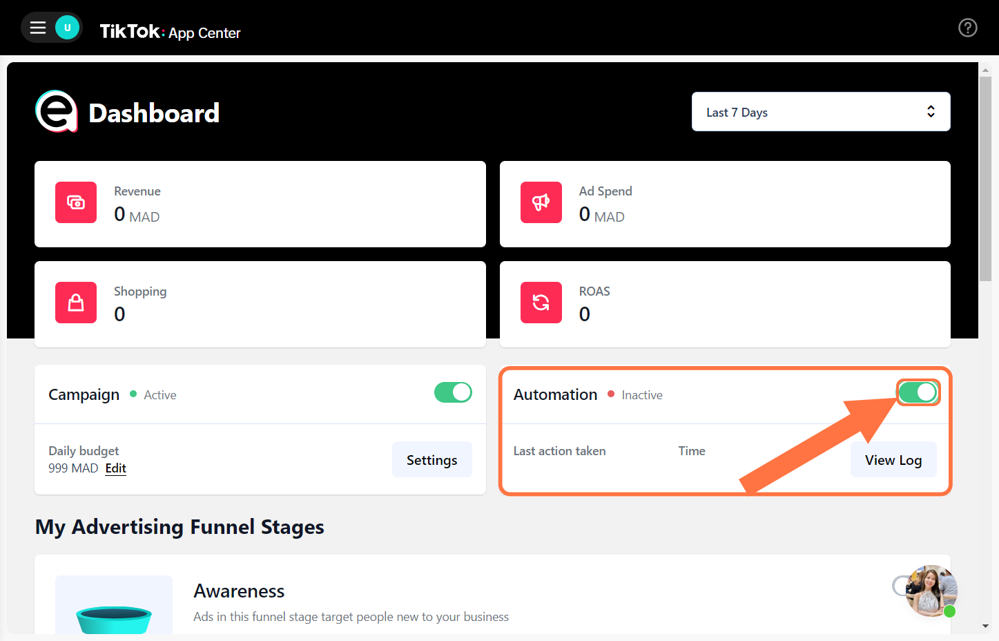 Toggle right to activate AI Automation