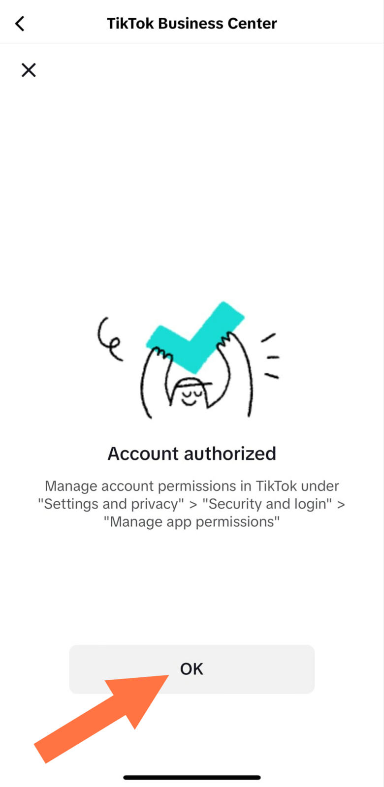 Press OK to close the tab