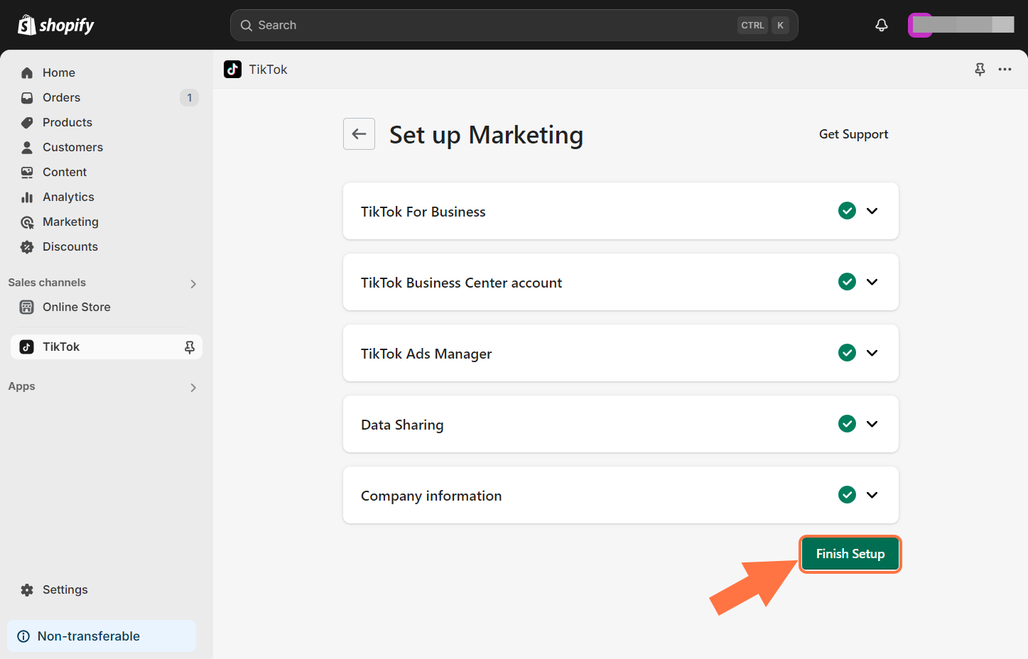 Click on "Finish Setup" and you're done!