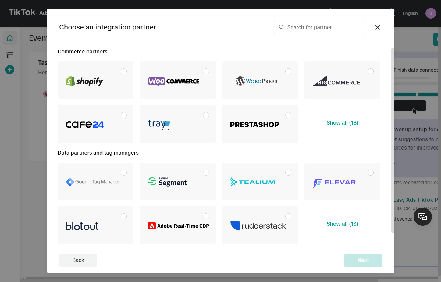 Choose an integration partner