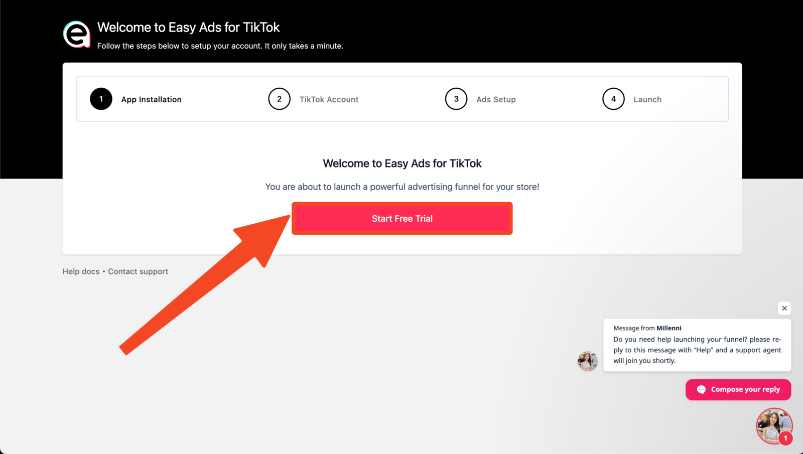 Click on Start Trial