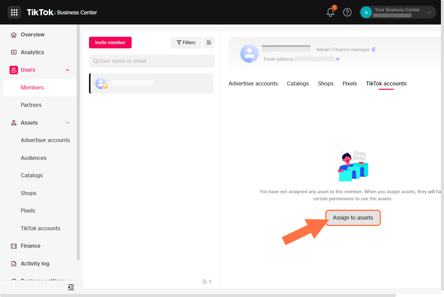 Click on Assign to assets