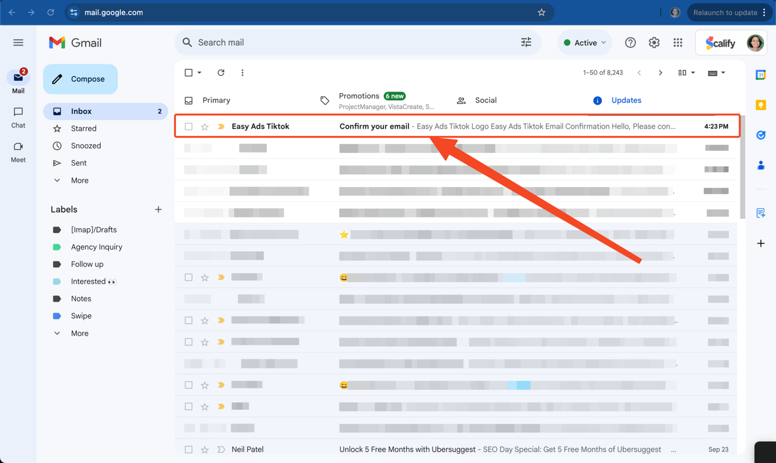 Find email from Easy Ads TikTok