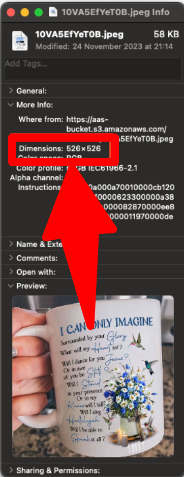 Image Dimensions on OS.