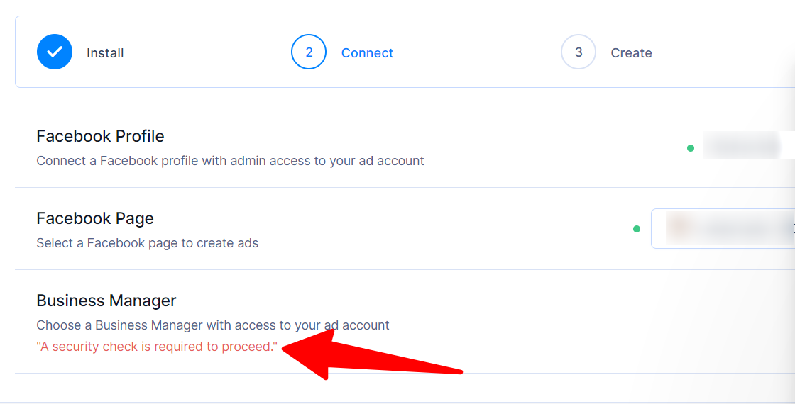 'A security check is required to proceed' Error Showing on the Easy Ads for Facebook App