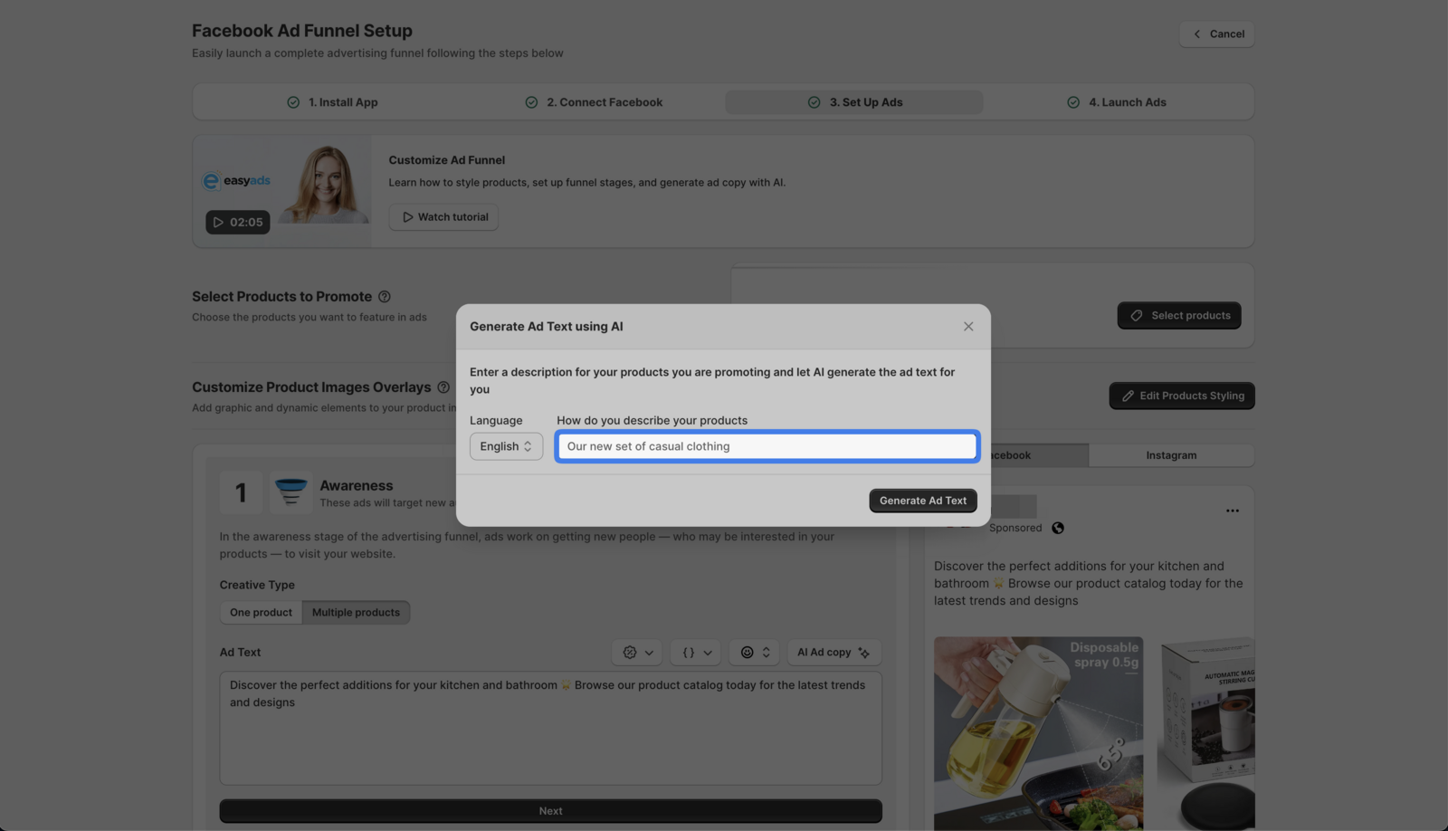 In the input field, provide the prompt you created in the previous step