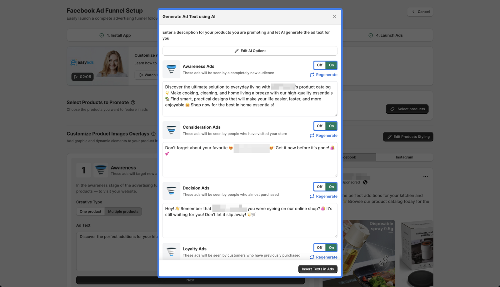 You can also choose which copy to inlcude