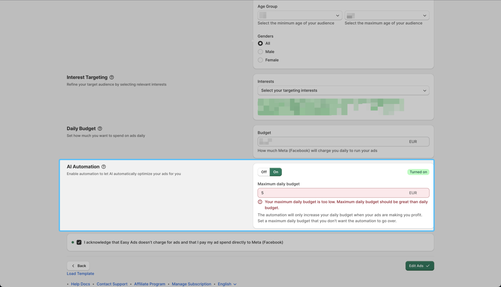 AI Automation Toggle