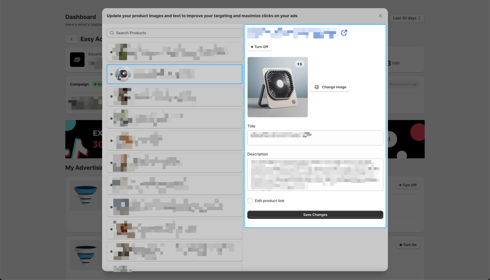Edit Product Information