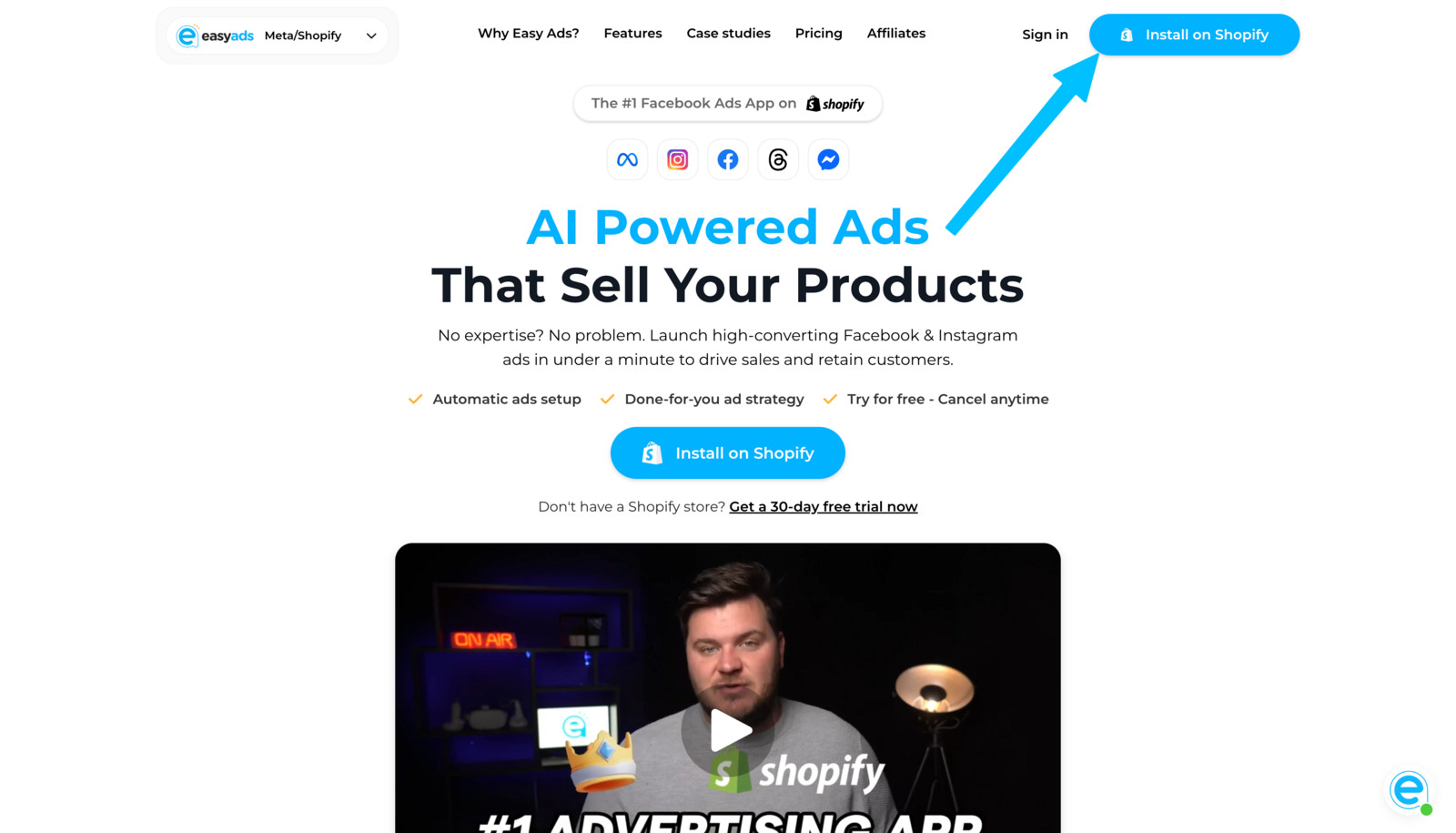 Install Easy Ads for Facebook on your store