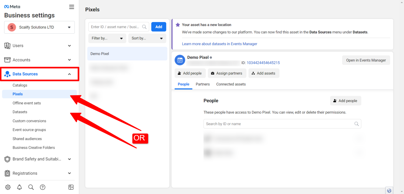 Go to your Data Sources → Pixels or Datasets
