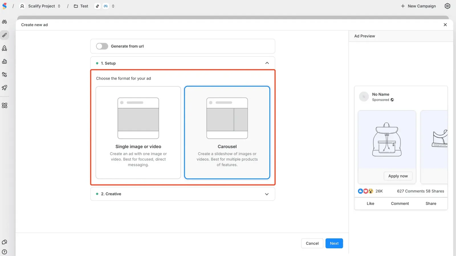 Scalify Setup Section