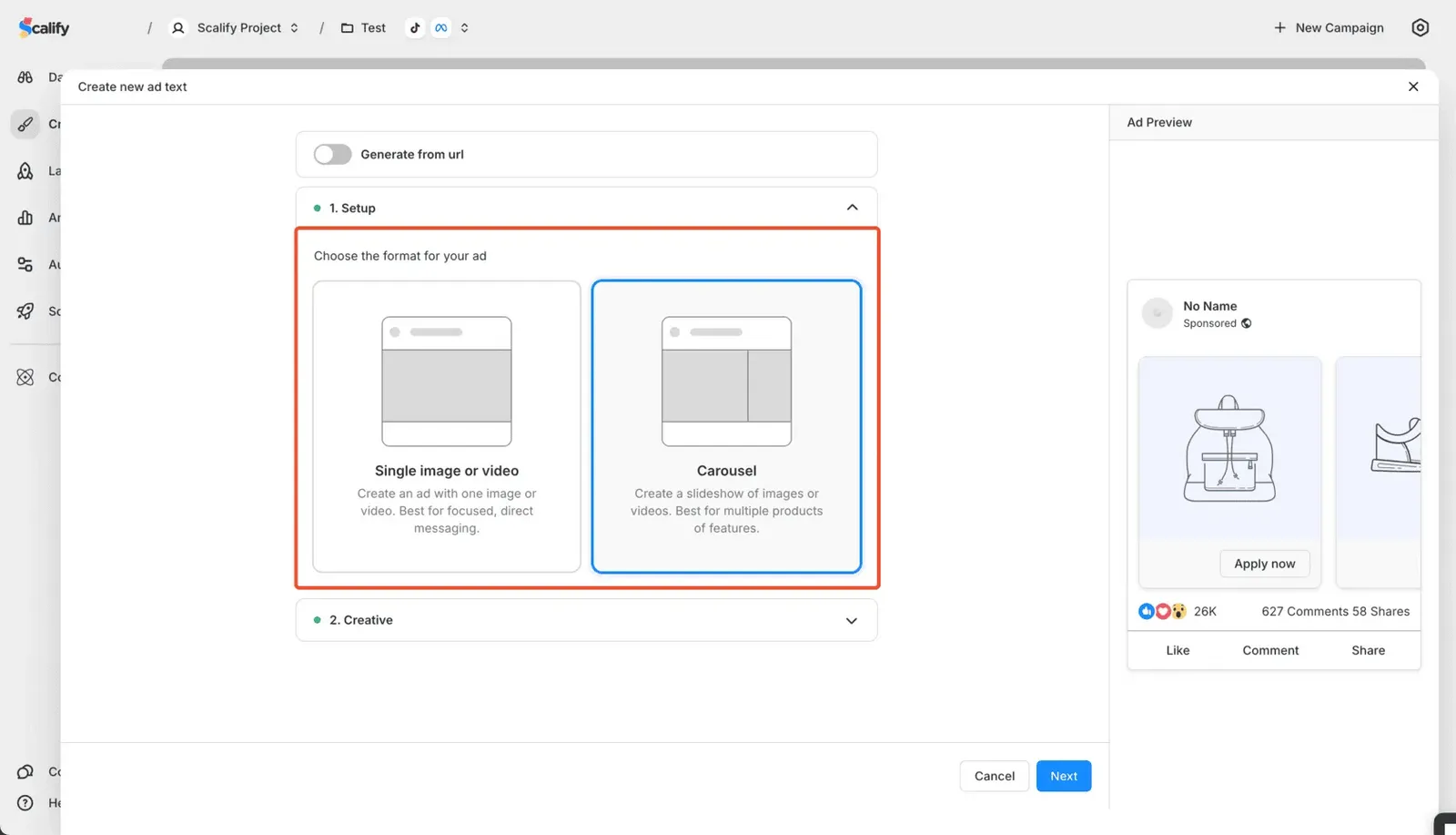 Scalify Setup Section